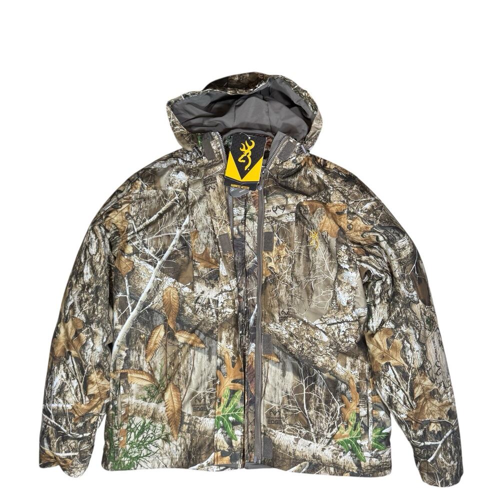 Browning Realtree Edge Camo Hunting Jacket Primaloft 3-in-1 Hooded NWT Medium